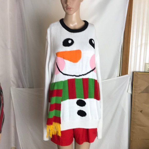 Imagine 8 Snowman Ugly Christmas Sweater Size L - Picture 1 of 4